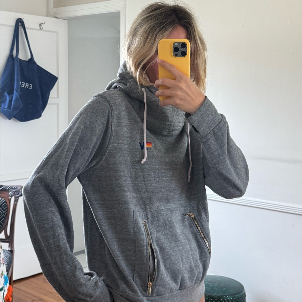 Gray Aviator Nation Hoodie Sweater
